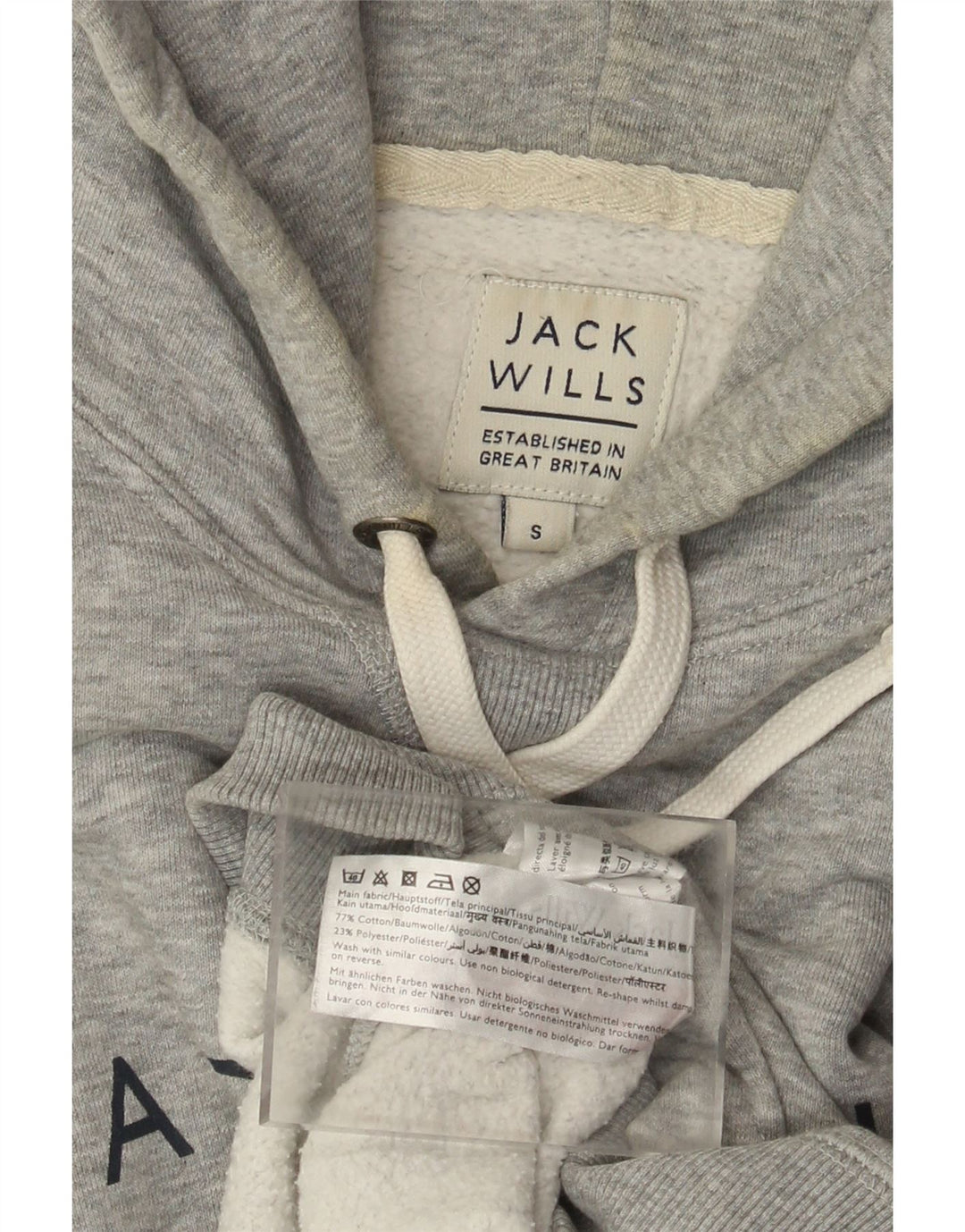 Мужской джемпер с капюшоном Jack Wills, маленький серый, хлопковый