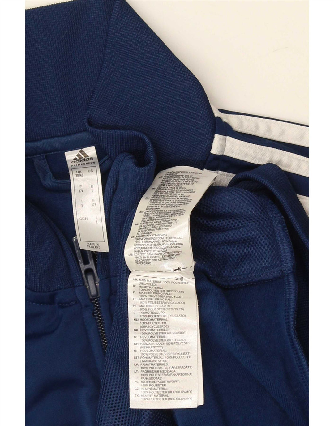 Мужская спортивная куртка Adidas UK 38/40, средний темно-синий полиэстер