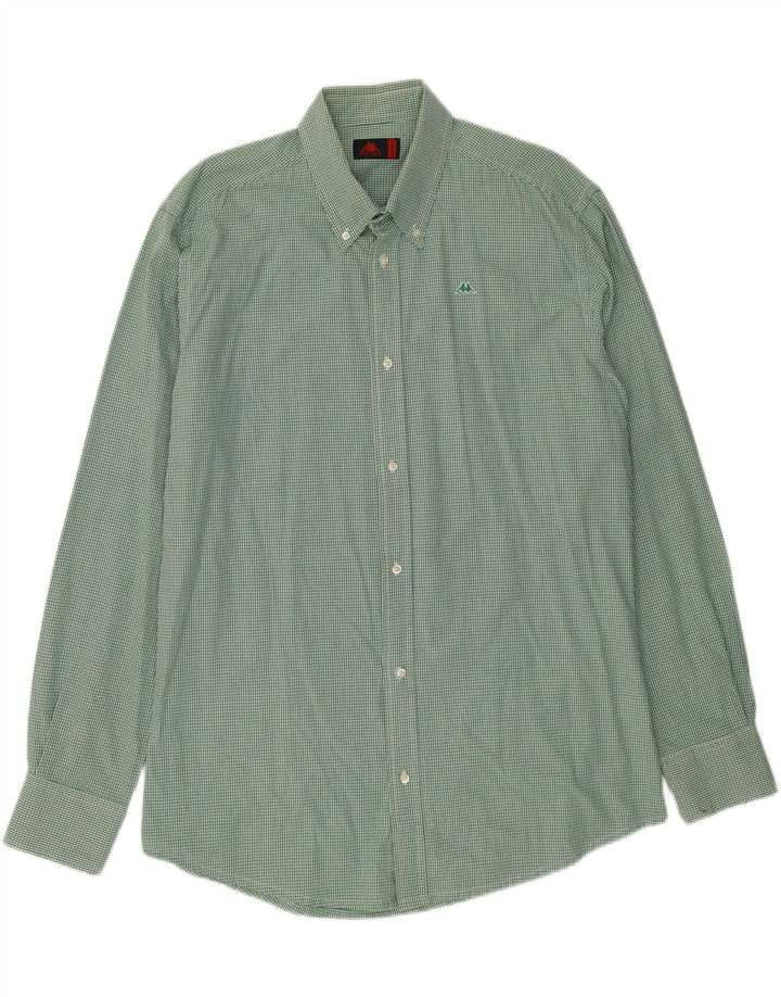 KAPPA Mens Shirt 2XL Green Gingham Cotton