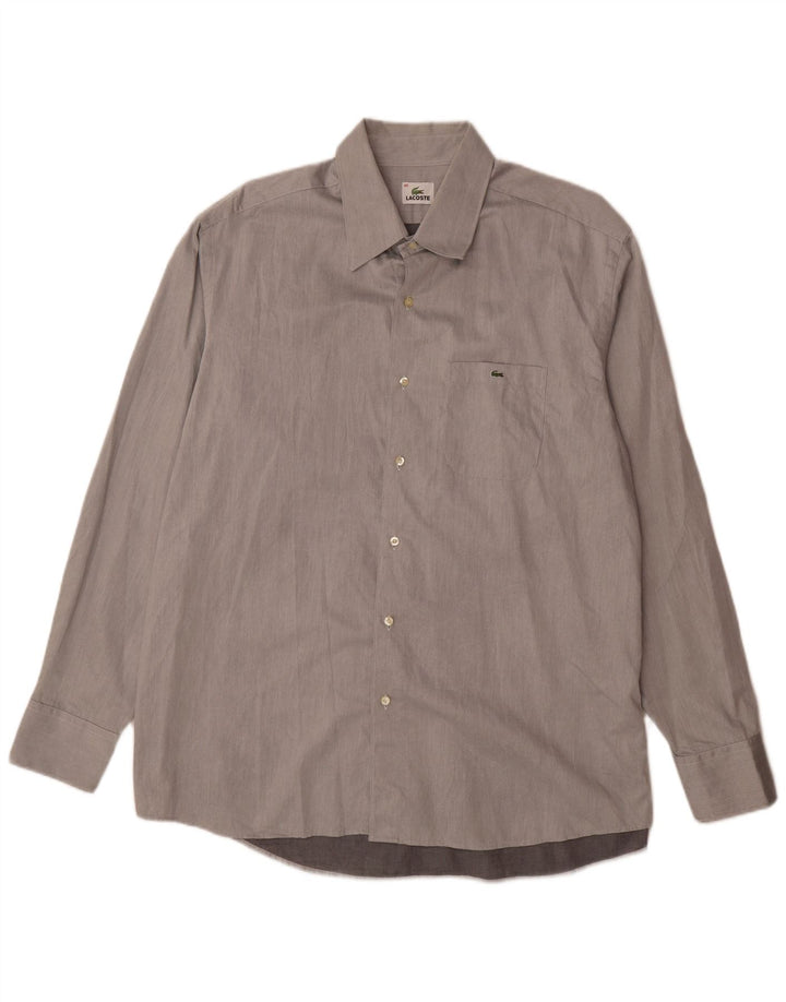 Мужская рубашка Lacoste, размер 45 XL, серая, хлопок