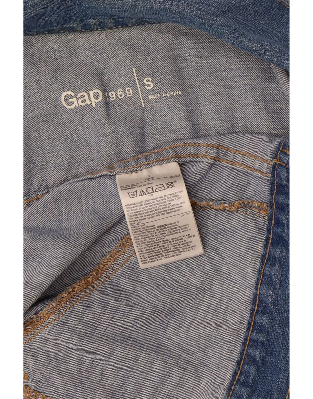 Женская укороченная джинсовая куртка Gap UK 10, маленькая, синяя, хлопок