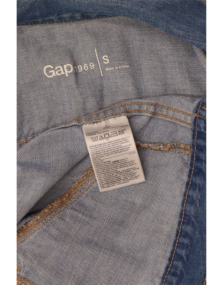 Женская укороченная джинсовая куртка Gap UK 10, маленькая, синяя, хлопок
