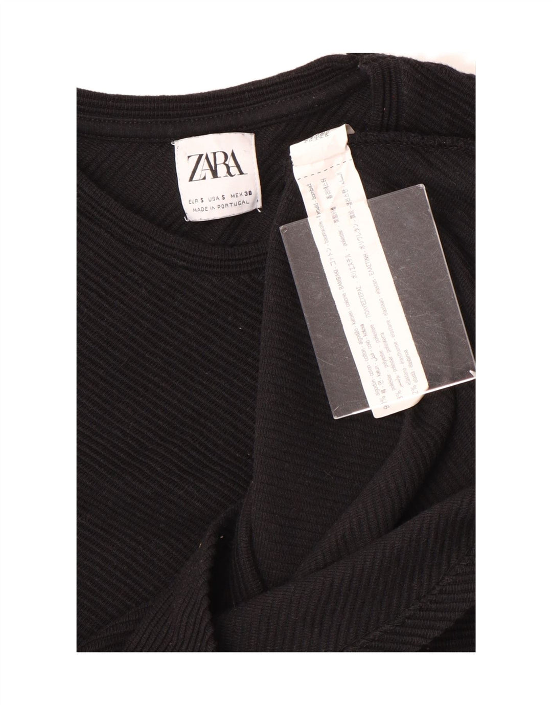 Мужской топ Zara с длинным рукавом, маленький черный хлопок