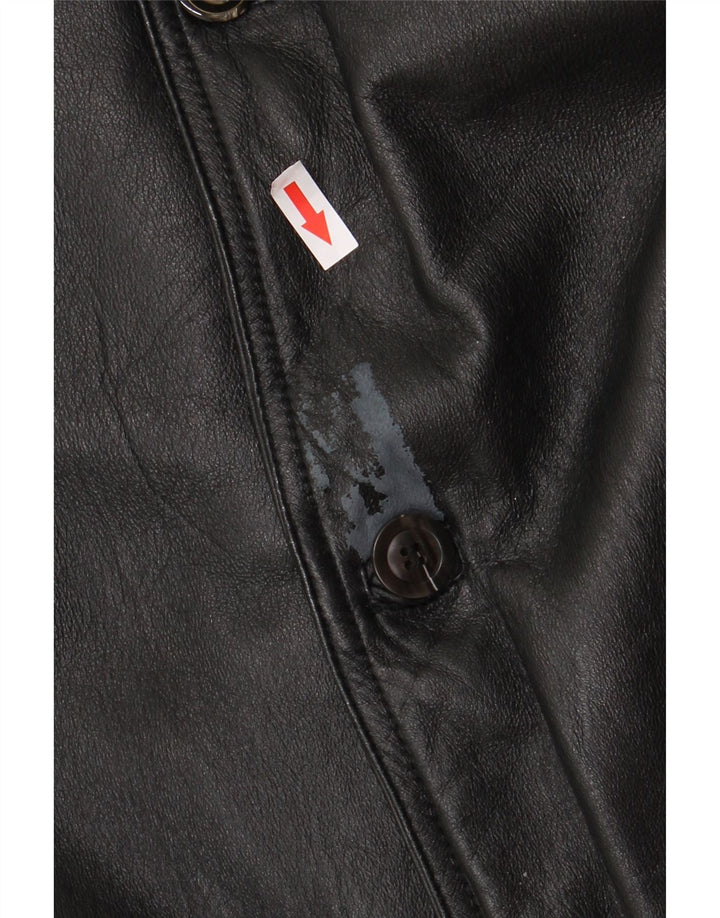 Винтажная мужская кожаная куртка UK 40, большая черная