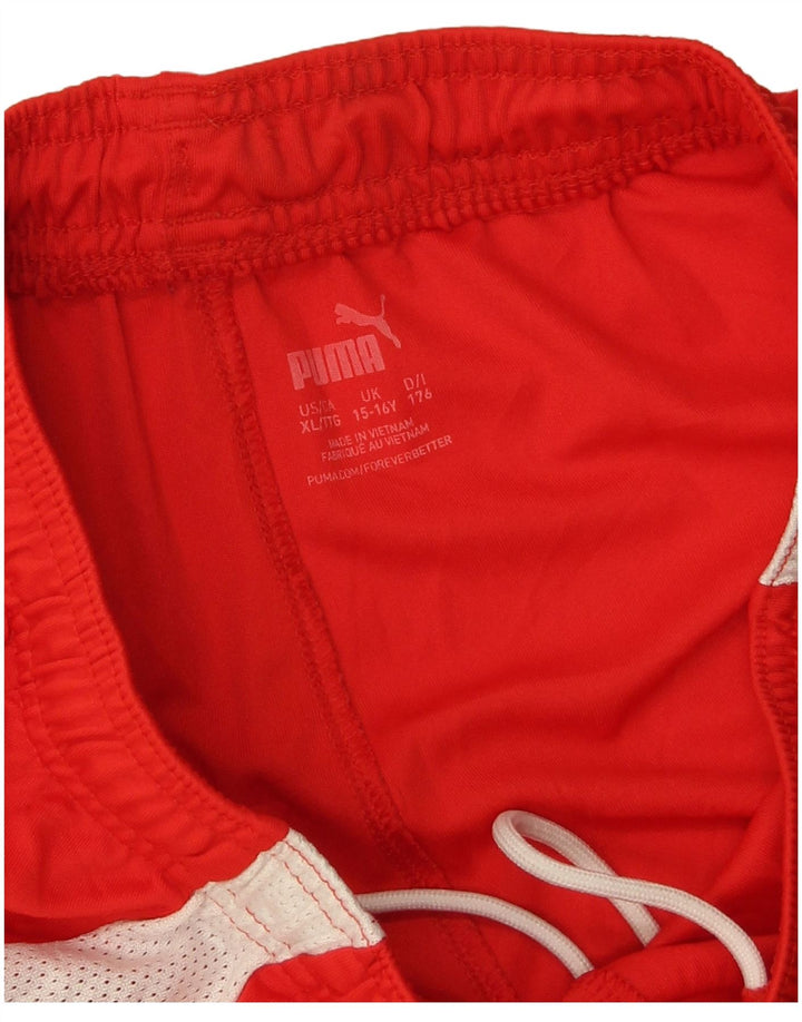 Спортивные шорты Puma для мальчиков 15-16 лет, красные цветные блоки