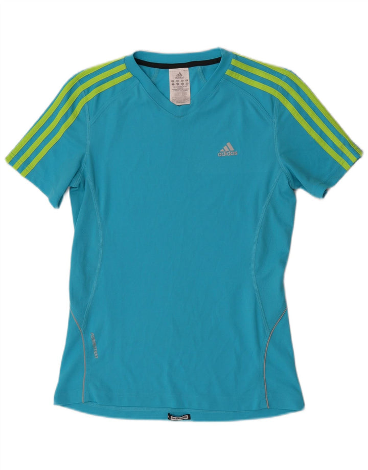 Женская футболка Adidas Top UK 10, маленькая, синяя, полиэстер