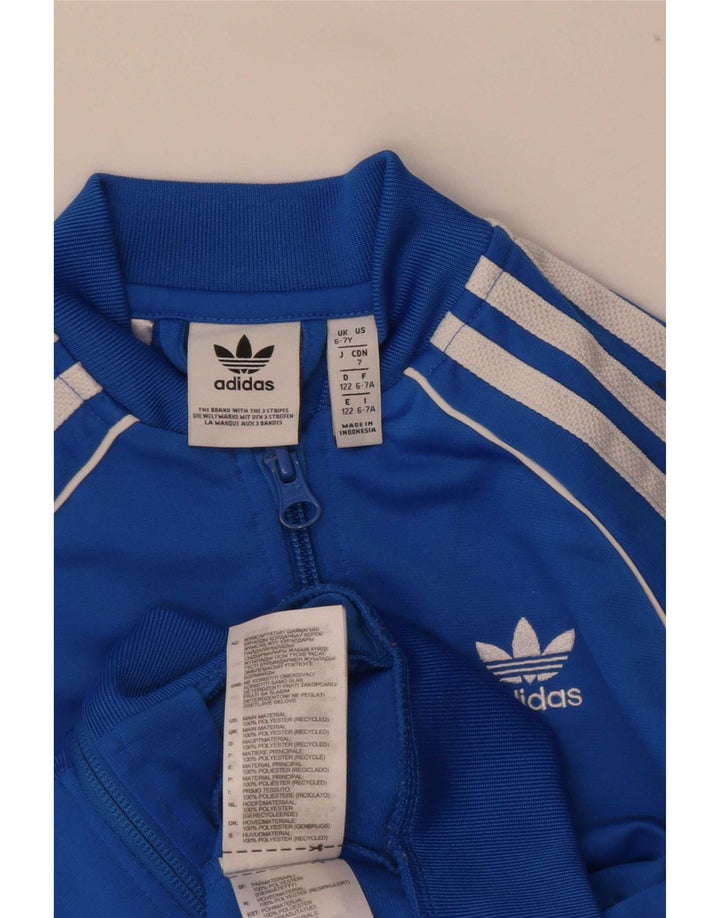 Спортивный костюм Adidas для мальчиков, верхняя куртка 6-7 лет, синий полиэстер