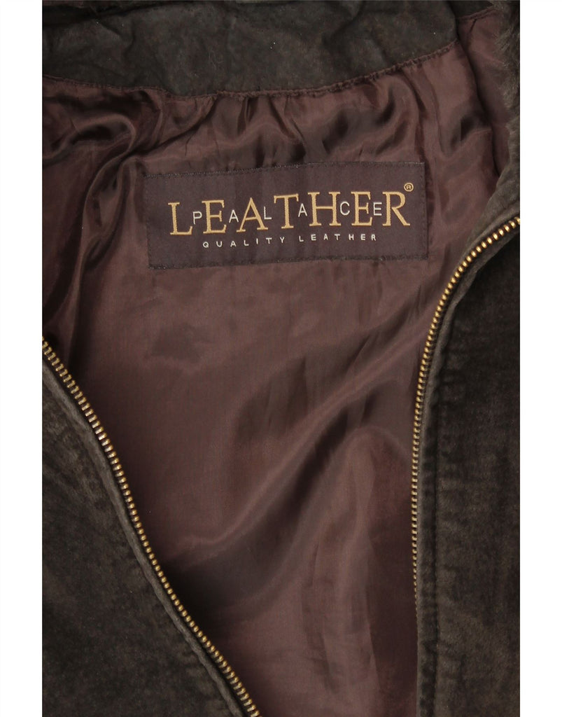 PALACE Womens Suede Jacket UK 16 Large Brown Leather Vintage Palace and Second-Hand Palace from Messina Hembry 