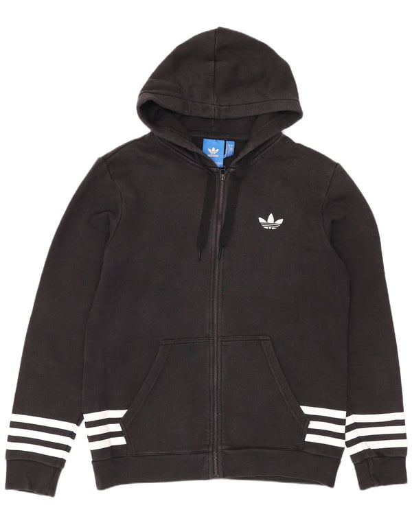 Мужской свитер с капюшоном Adidas на молнии с графическим рисунком, средний черный, хлопковый, спортивный