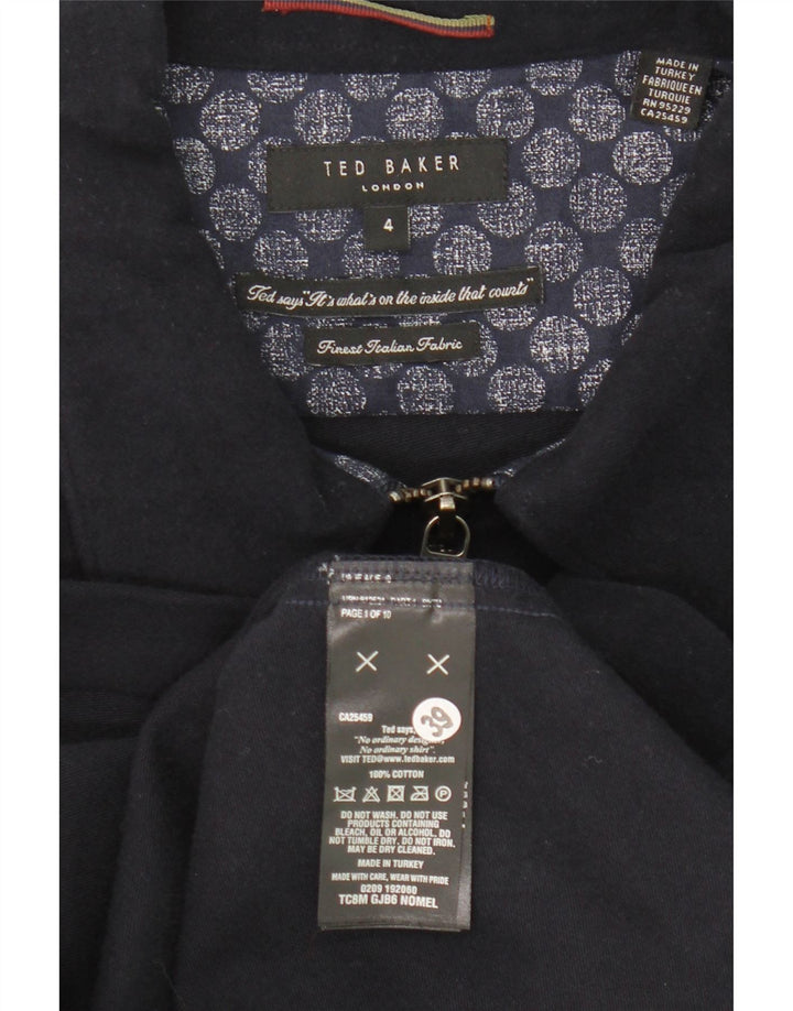 Мужской бомбер Ted Baker, размер 4, большой, темно-синий, хлопок