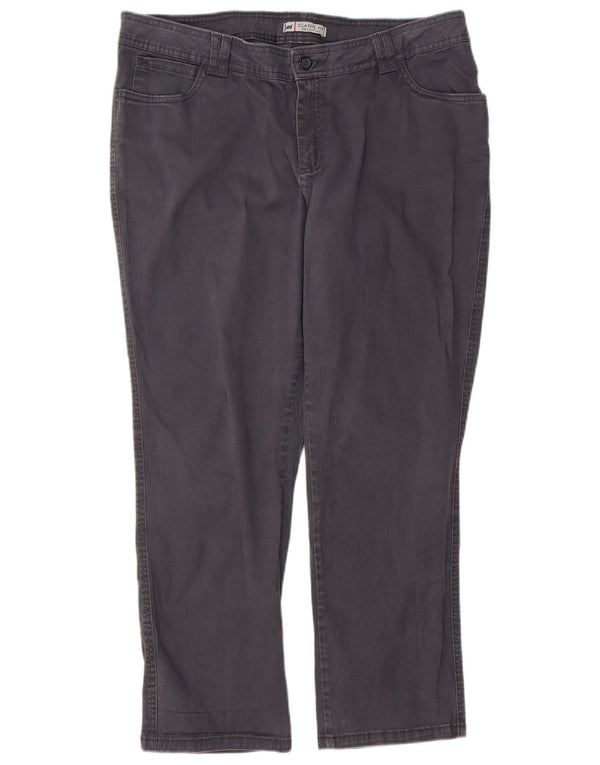 LEE Womens Straight Classic Fit Casual Trousers US 16 2XL W38 L28 Grey