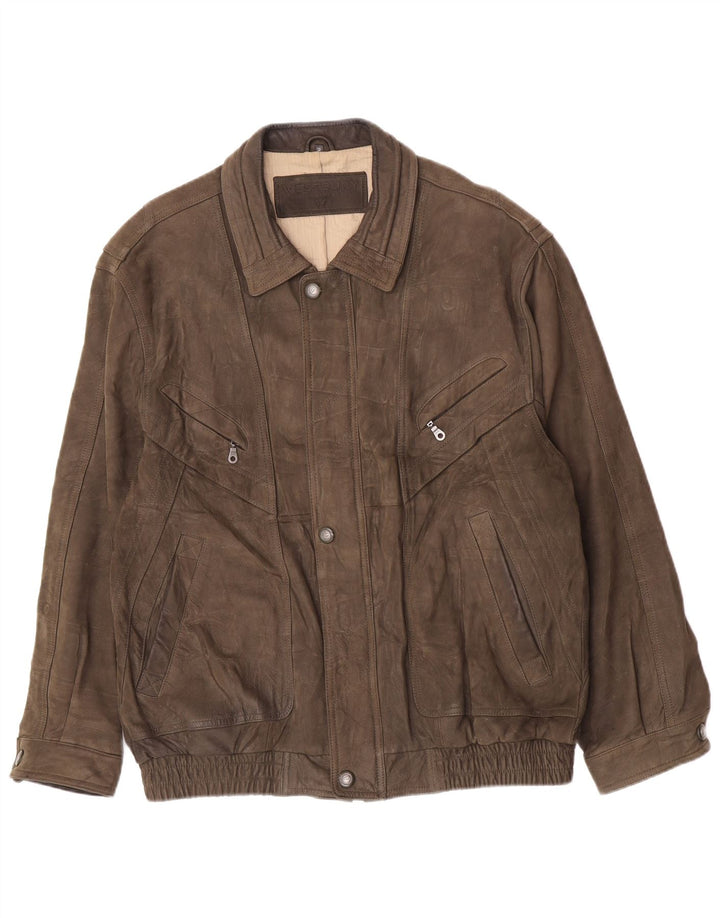 WESTBURY Мужской замшевый бомбер IT 58 4XL Кожа цвета хаки