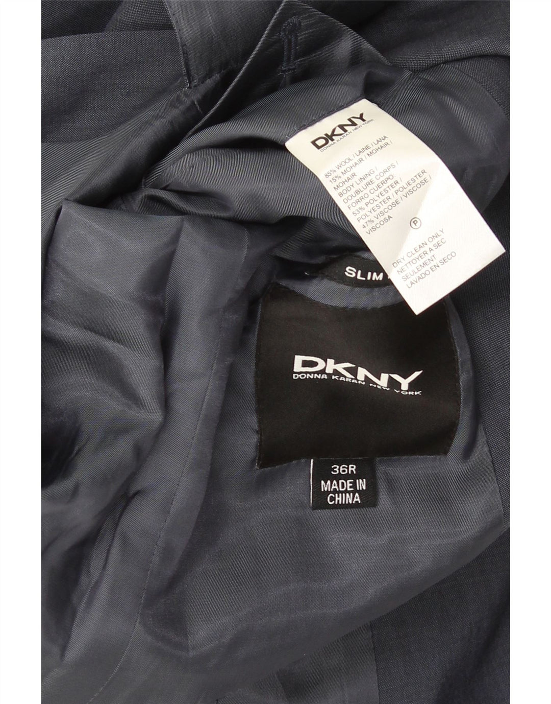 Мужской приталенный пиджак Dkny с 2 пуговицами, Великобритания, 36, маленький, темно-синий, шерстяной