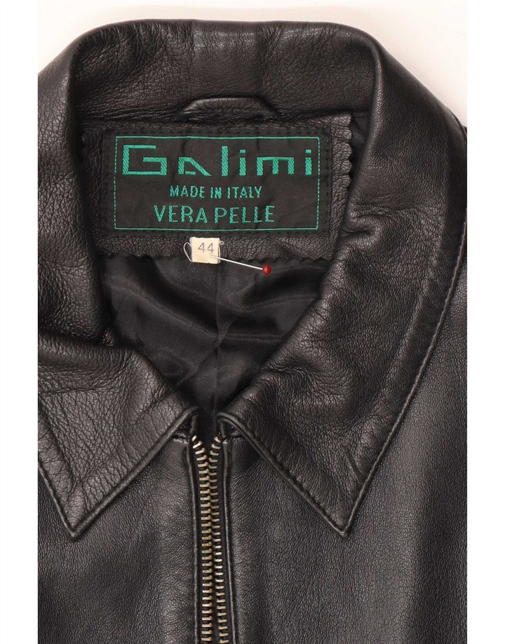 Винтажная женская кожаная куртка-бомбер IT 44 Medium Black
