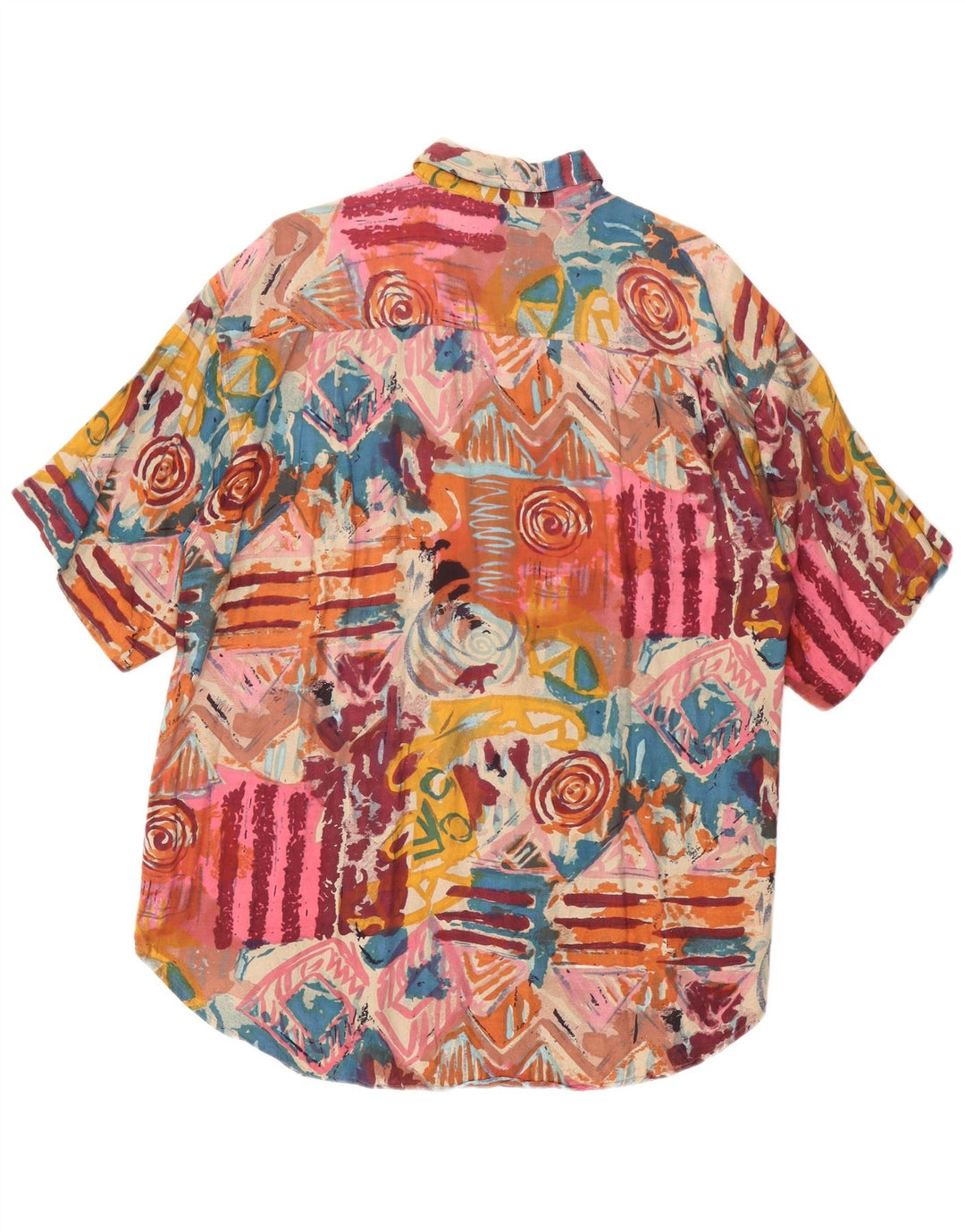 AVANTI Мужская рубашка с коротким рукавом XL Разноцветная вискоза с геометрическим рисунком