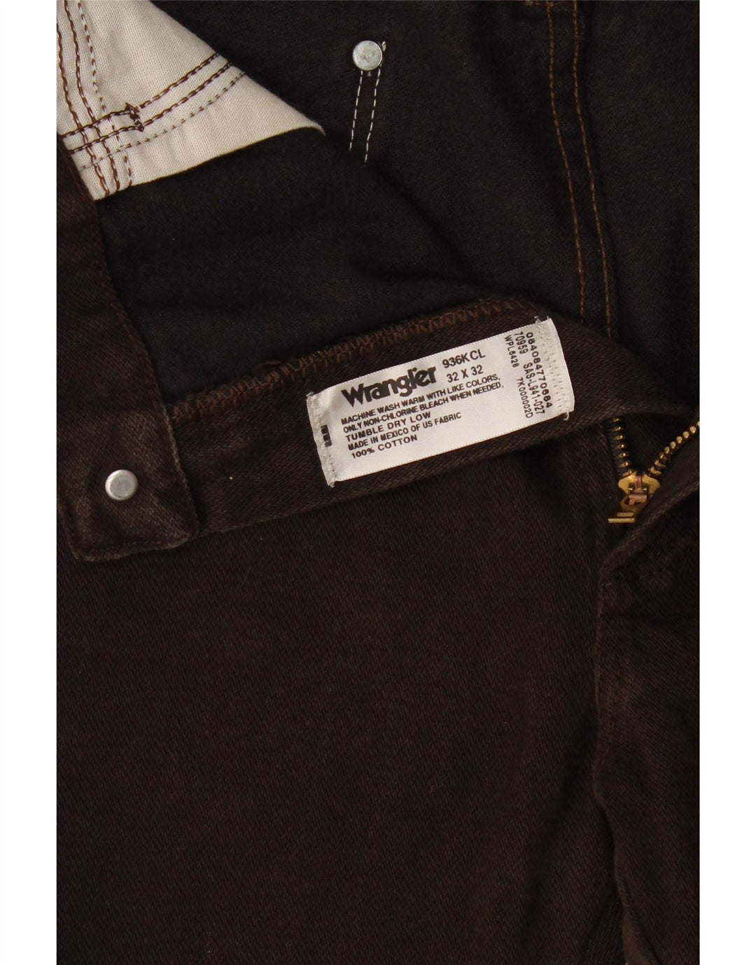Мужские прямые джинсы Wrangler W32 L28 коричневые, хлопок