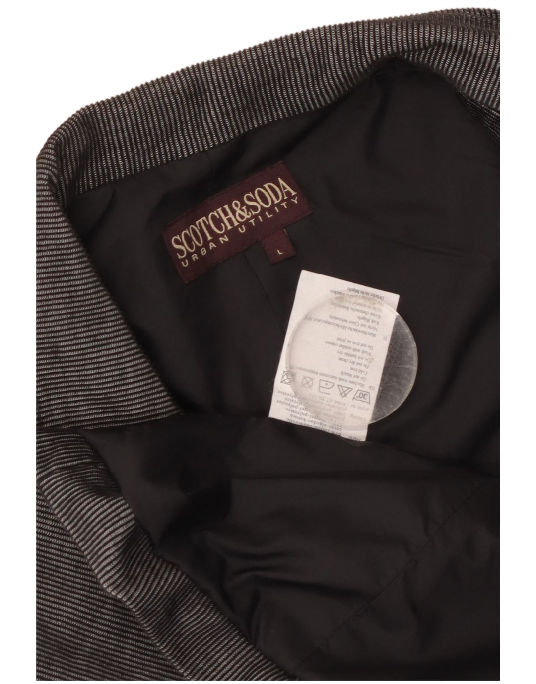 Мужской пиджак Scotch & Soda на 3 пуговицах, Великобритания, 40, большая серая хлопковая полоска