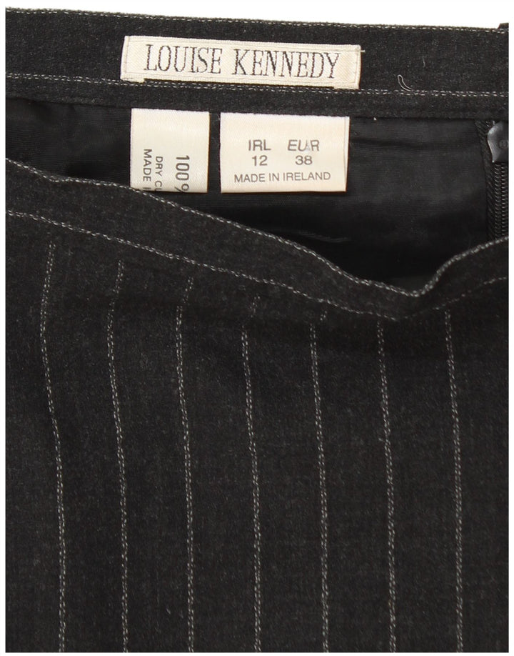 LOUISE KENNEDY Женская юбка-карандаш EU 38 Medium W28 Черная шерсть в тонкую полоску