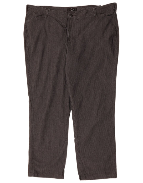 LEE Женские повседневные брюки Riders США 24 4XL W48 L31 Серые с рисунком «елочка»