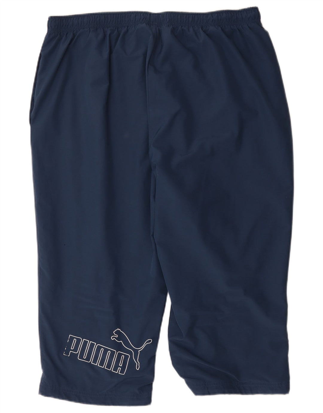 Мужские спортивные брюки-капри с рисунком Puma 2XL темно-синие из полиэстера