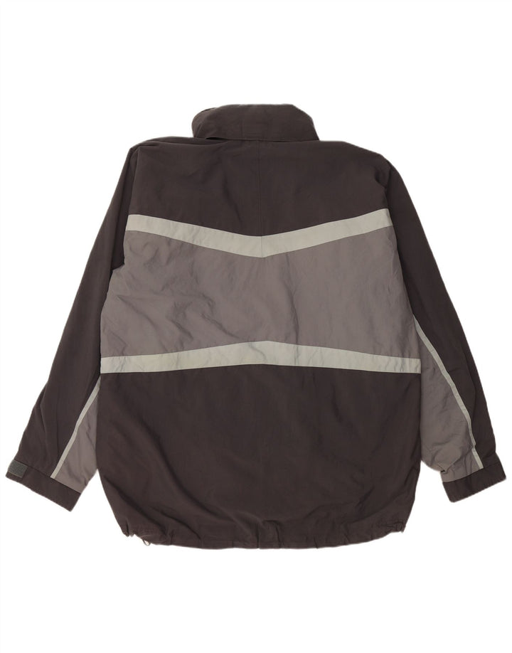 Мужская ветровка Helly Hansen с капюшоном UK 40, большая серая с цветными блоками