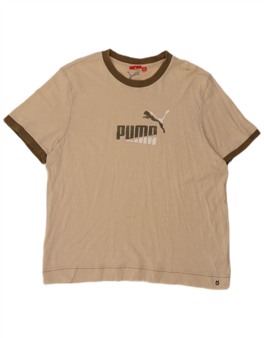 Мужская футболка с рисунком Puma 2XL, бежевый хлопок