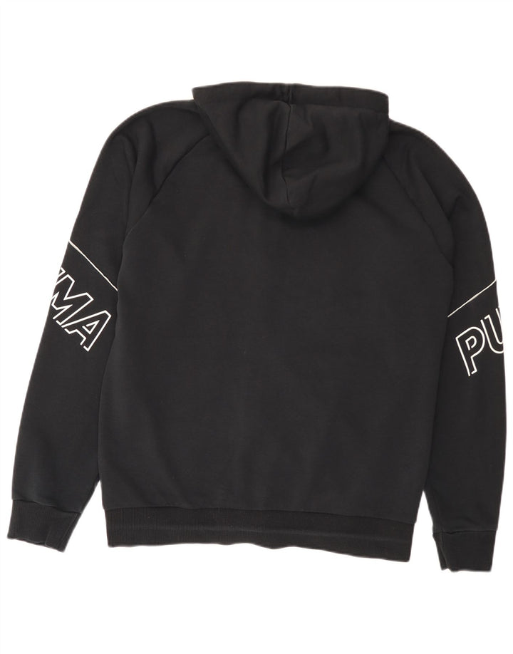 Мужской свитер с капюшоном на молнии Puma, средний черный, хлопковый