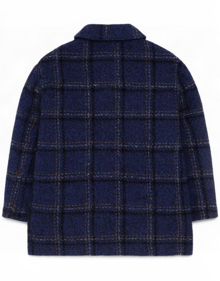 Blarney en Mills Womens 4 Button Blazer Jacket UK 10 Small Navy Blue Check