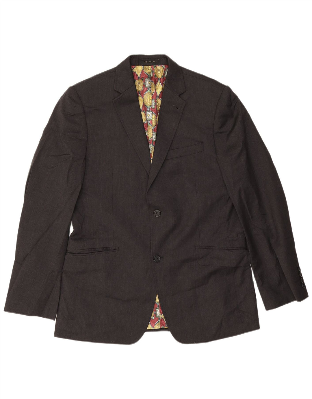 Мужской костюм-двойка с 2 пуговицами Ted Baker, Великобритания 40, большой W34 L31, серая шерсть