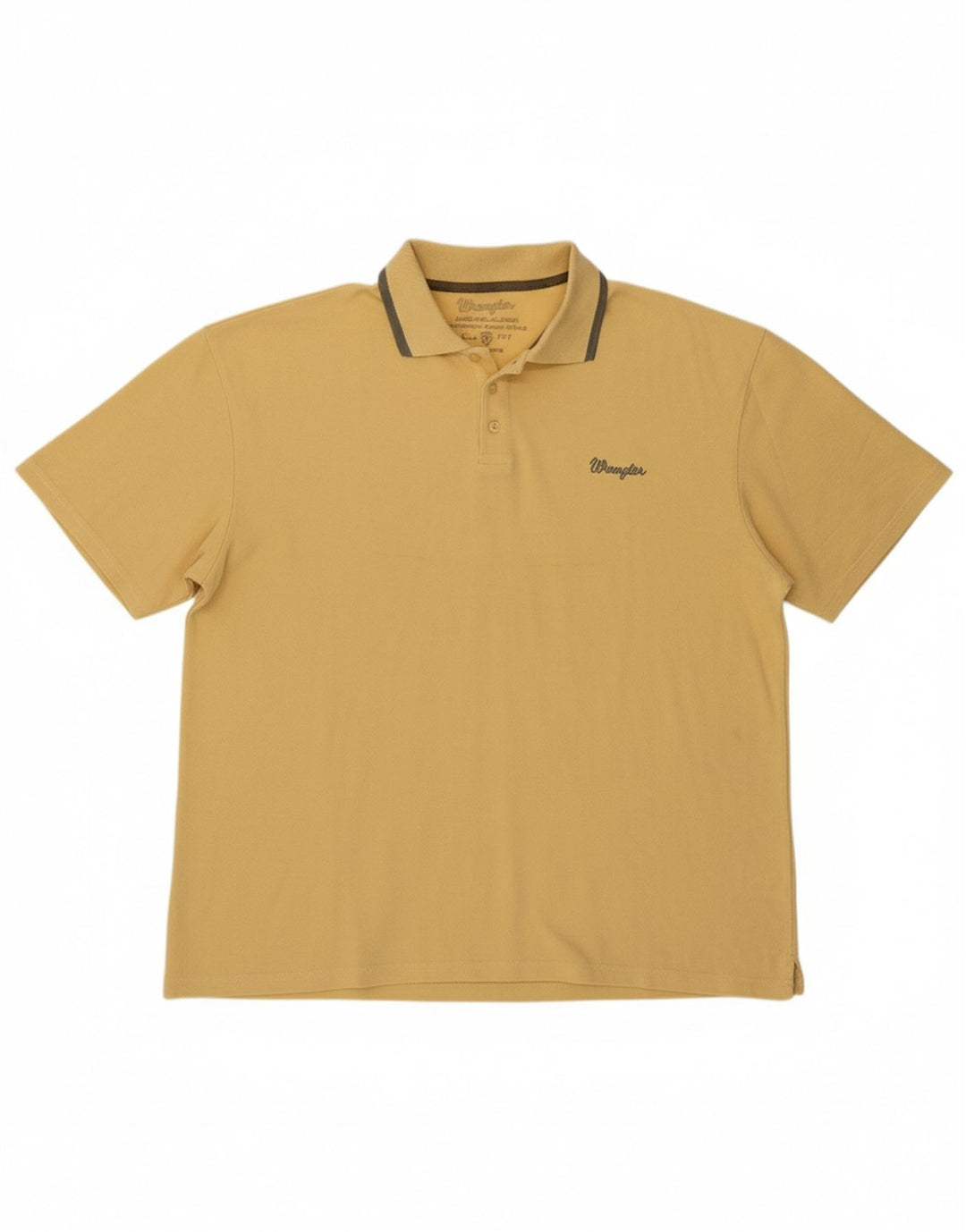 WRANGLER Mens Polo Shirt XL Yellow Cotton