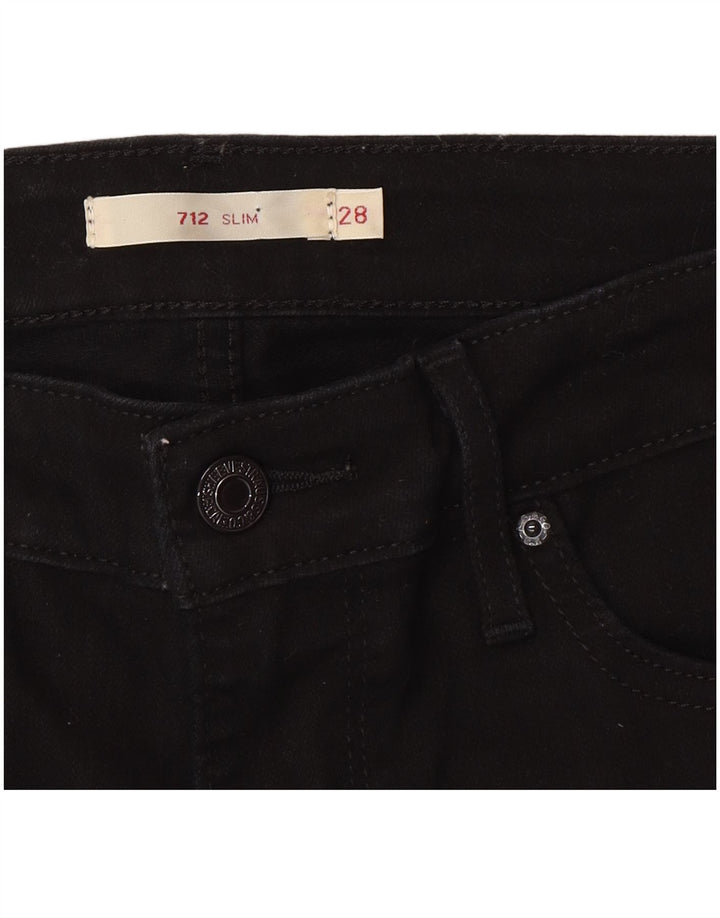 Женские узкие джинсы Levi's 712 W28 L30, черный хлопок