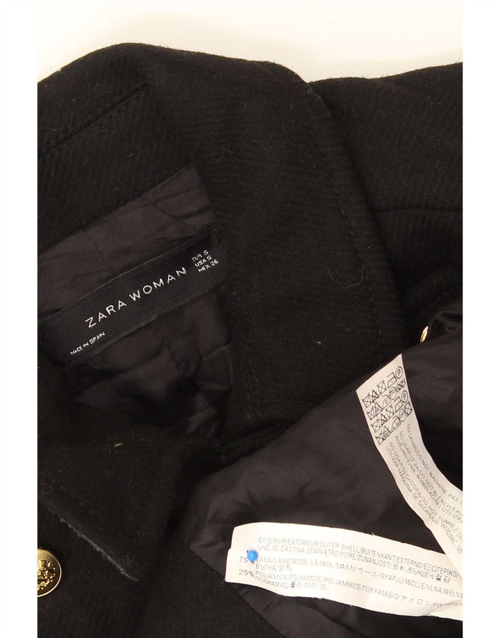 Женское бушлат Zara UK 10, маленький размер, черная шерсть