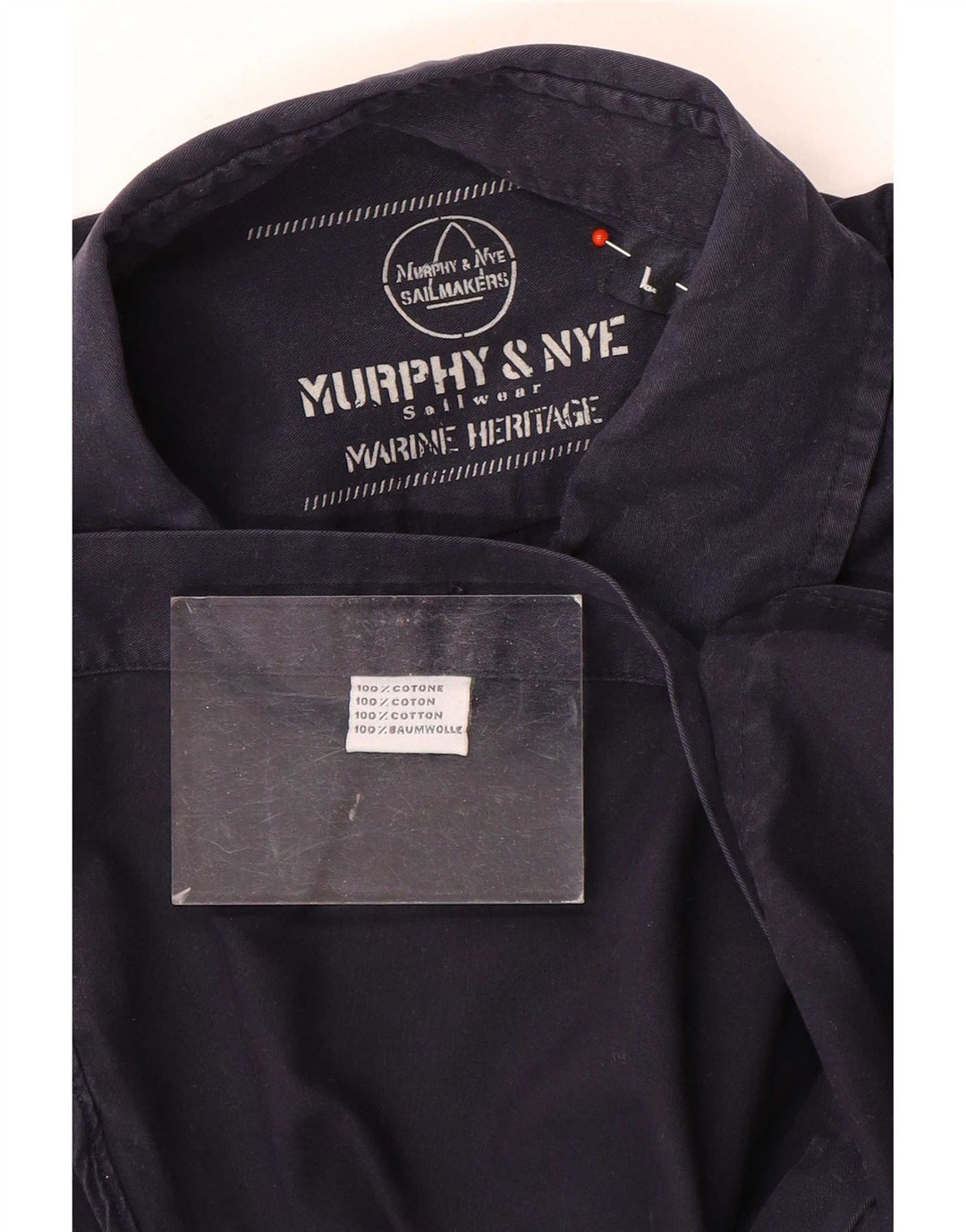 Мужская парусиновая рубашка Murphy & Nye, темно-синяя, хлопковая