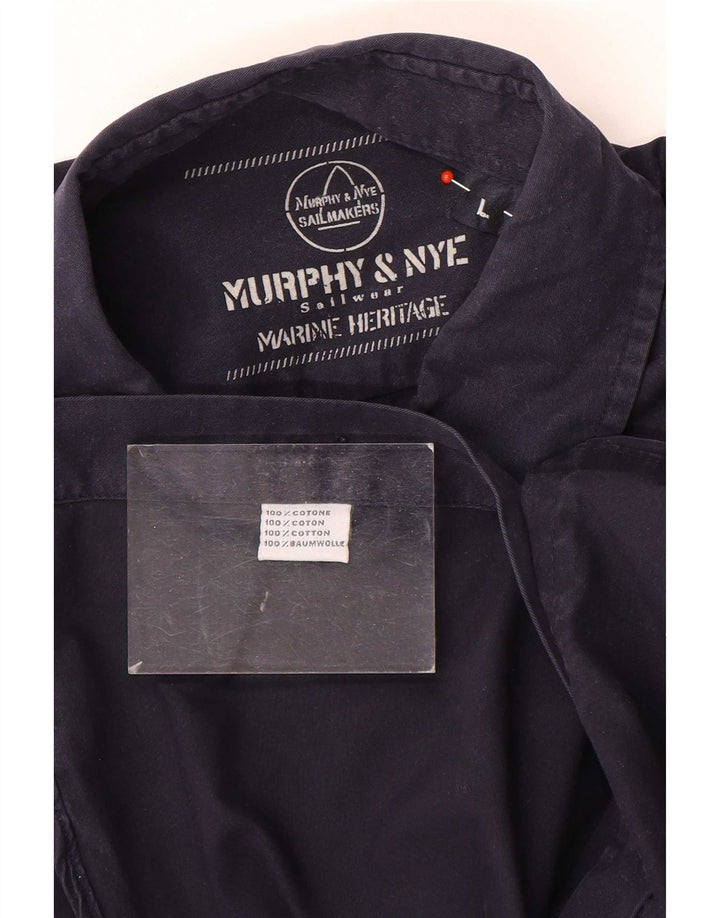 Мужская парусиновая рубашка Murphy & Nye, темно-синяя, хлопковая