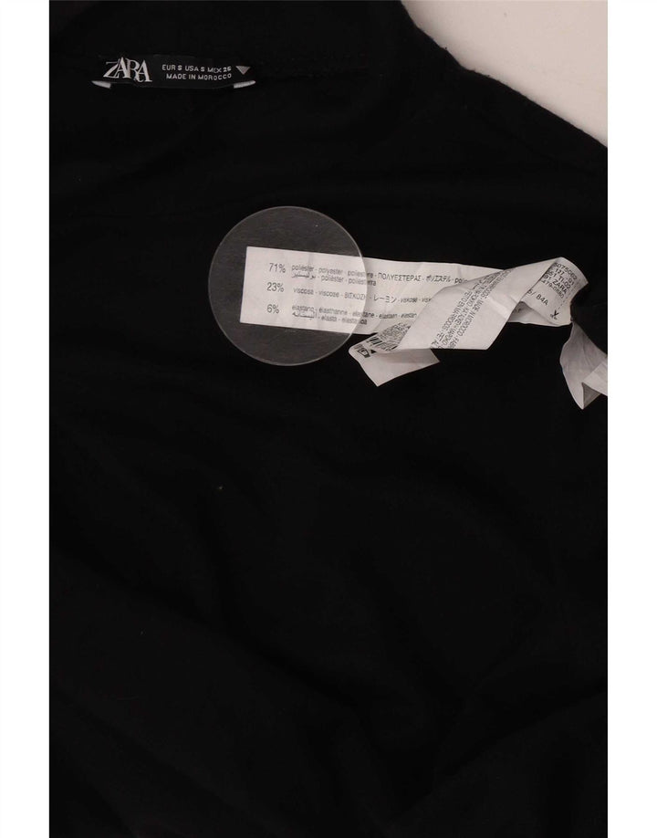 Женское платье-футляр Zara с длинным рукавом UK 8, маленькое черное полиэстер