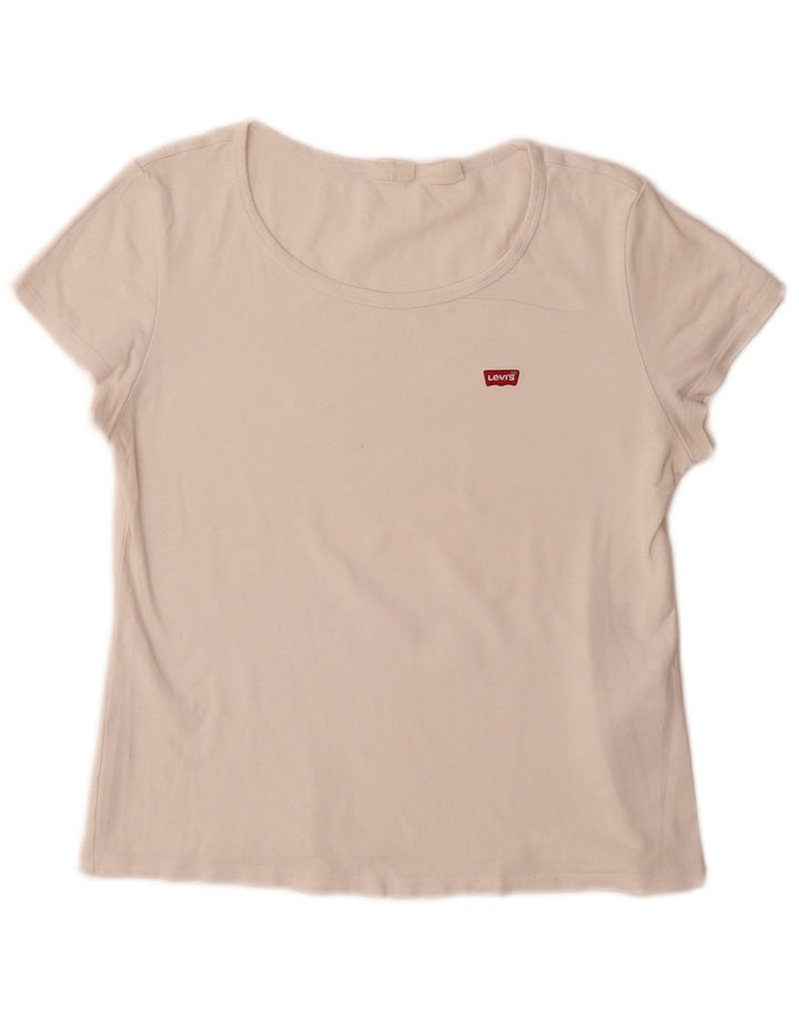 Женская футболка Levi's Top UK 14, большой белый хлопок