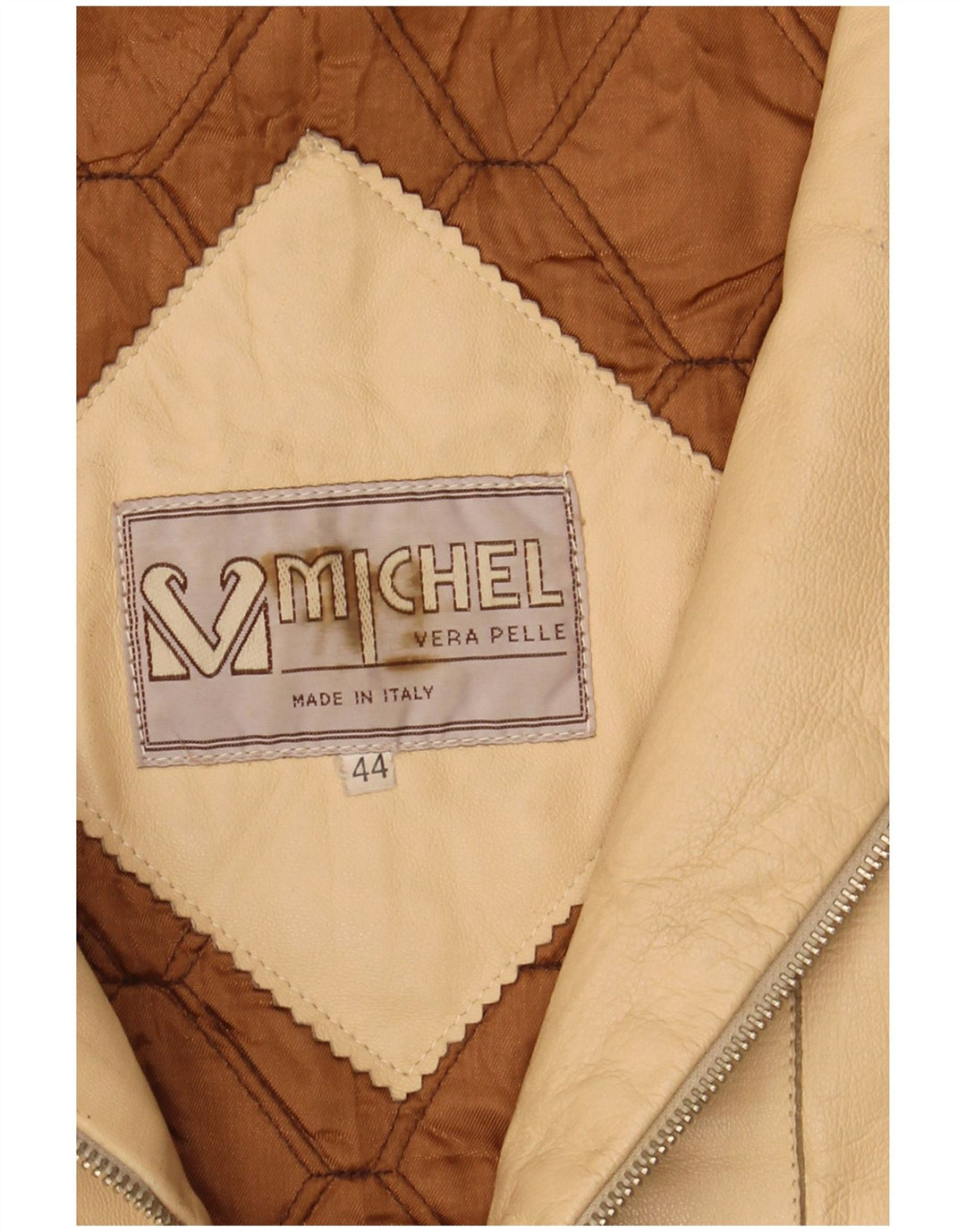 Женская кожаная куртка оверсайз с капюшоном Michel IT 44 Medium Beige Leather