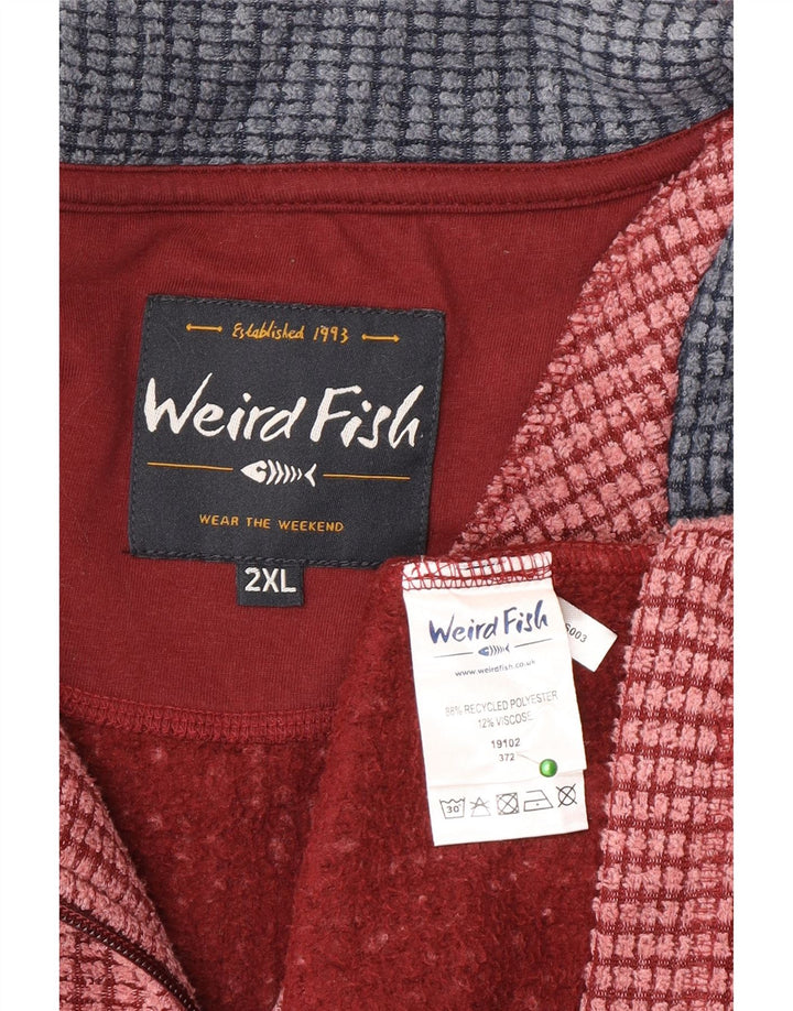 Мужской флисовый джемпер с воротником на молнии Weird Fish 2XL, розовый полиэстер