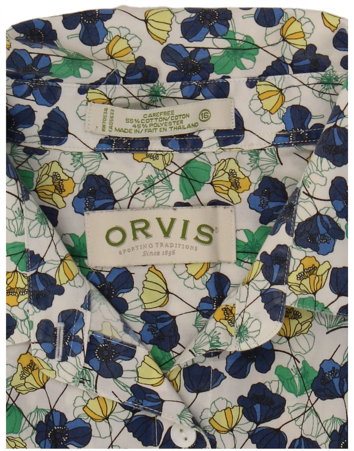 Женская рубашка Orvis UK 16, большой размер, разноцветный хлопок с цветочным принтом