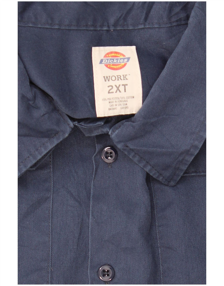 DICKIES Мужская рубашка с коротким рукавом 2XL темно-синяя, полиэстер