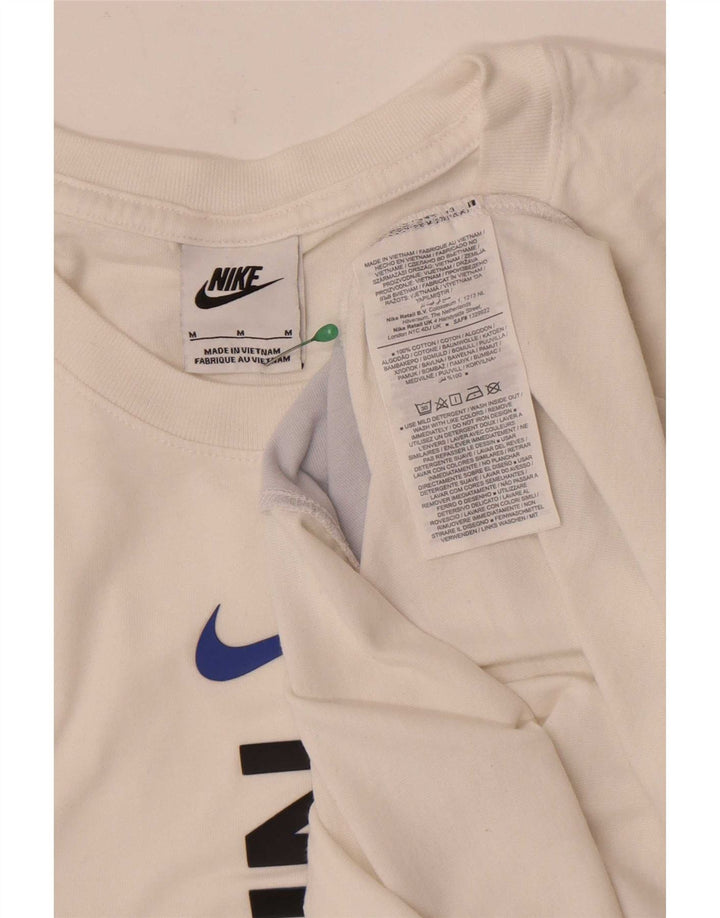 Мужская футболка Nike с графическим рисунком, средний белый хлопок с цветными блоками