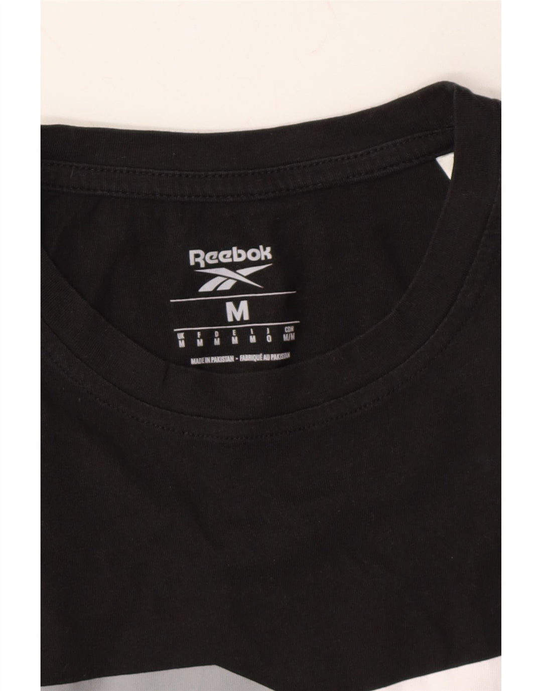 REEBOK Mens Graphic T-Shirt Top Medium Black Cotton Vintage Reebok and Second-Hand Reebok from Messina Hembry 