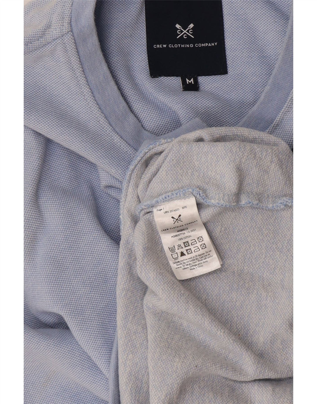 Crew Clothing Мужской свитер-джемпер из хлопка среднего синего цвета