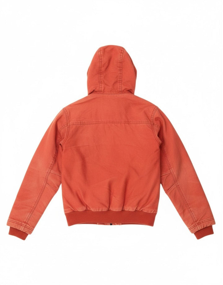 Женский бомбер Quiksilver с капюшоном UK 12, хлопковый средний красный
