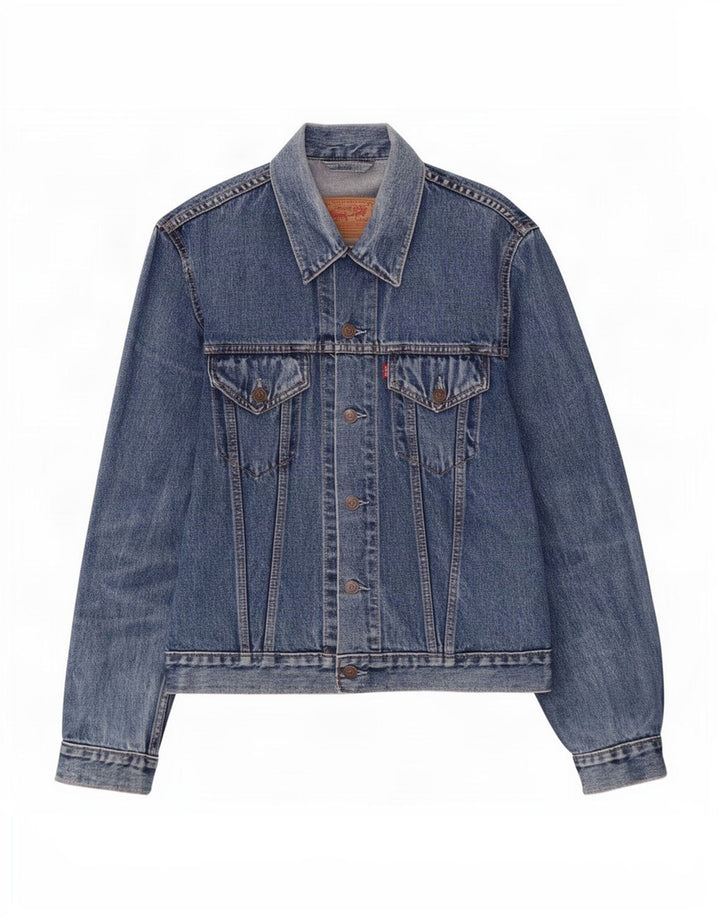 Мужская джинсовая куртка Levi's UK 40, большая синяя, хлопок