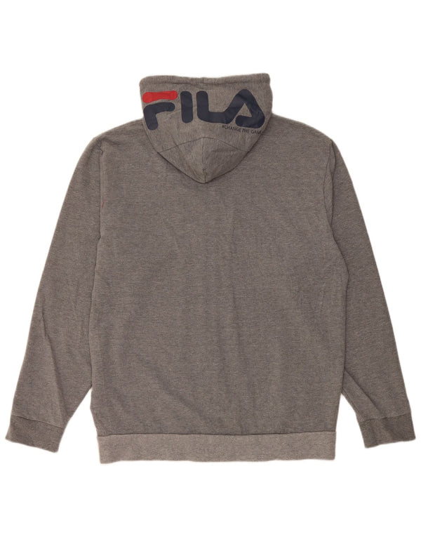 Fila Мужской свитер с капюшоном на молнии с графическим рисунком 2XL, серый хлопок