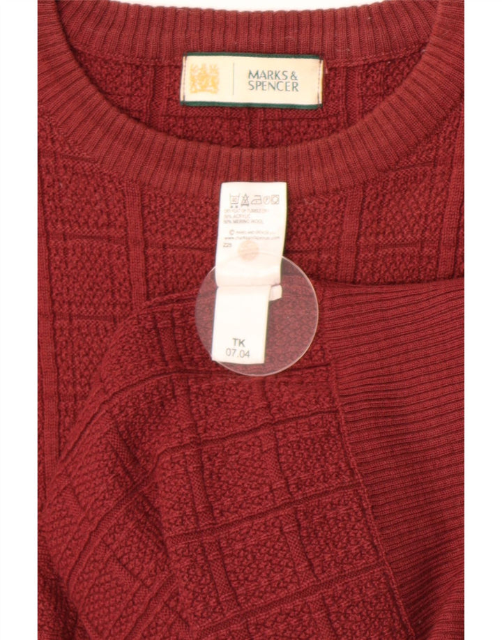 Мужской джемпер с круглым вырезом Marks & Spencer, средний красный акрил