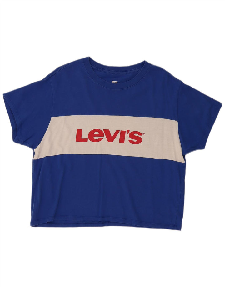 Женская футболка с рисунком Levi's Top UK 14, средний синий, цветной блок