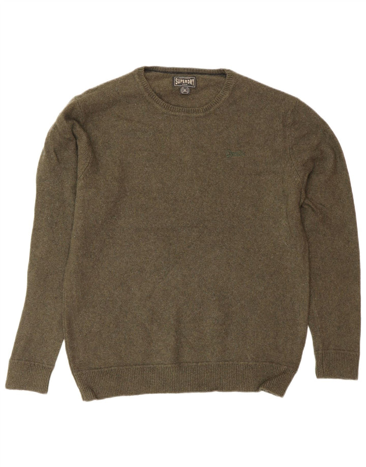 Женский свитер SUPERDRY с круглым вырезом UK 20 2XL, зеленая шерсть