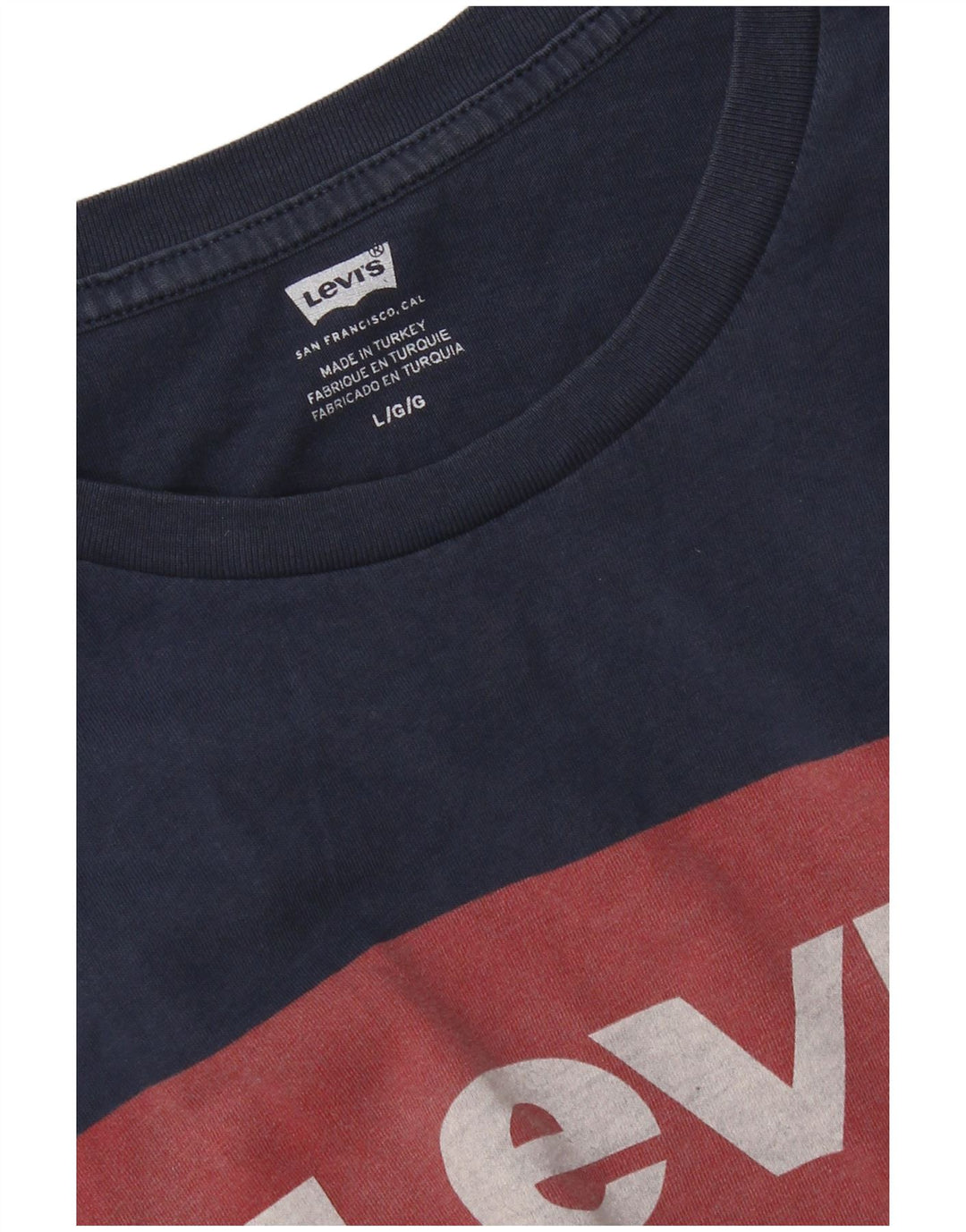 Мужская футболка с рисунком Levi's, большая, темно-синяя